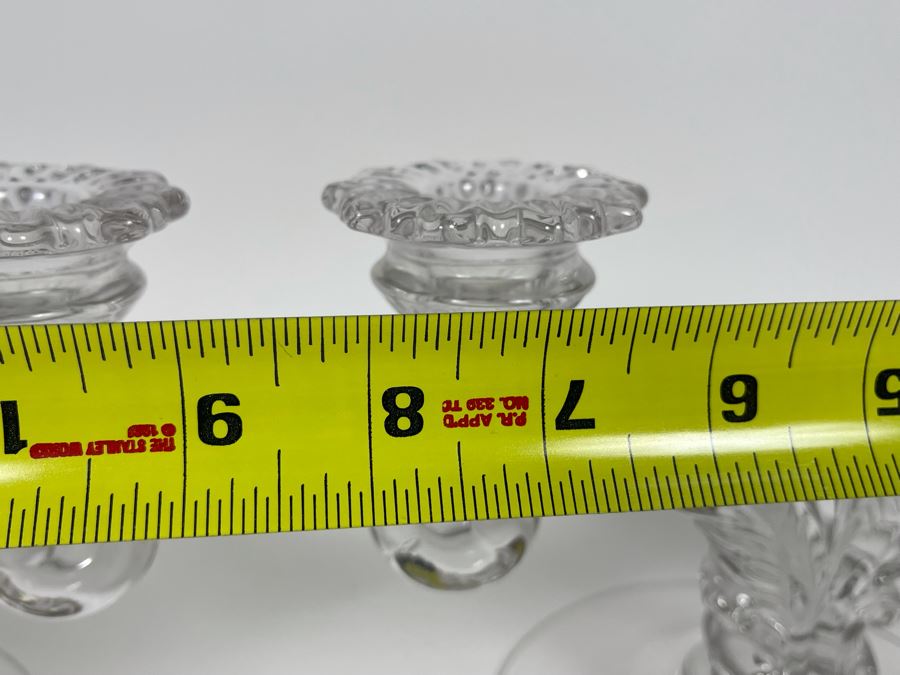 Vintage Pair Of Glass Candle Holders 8W X 6H [Photo 4]