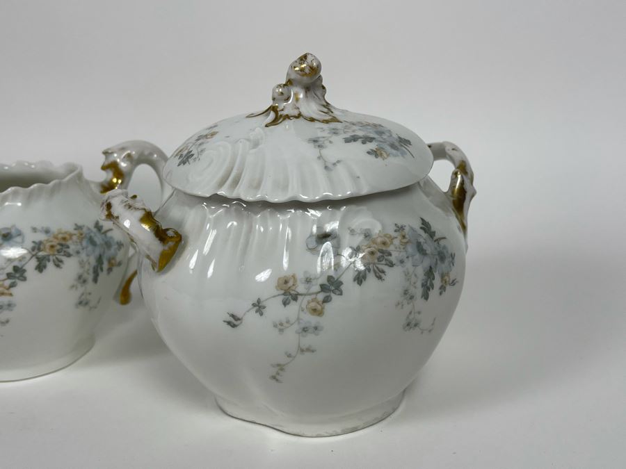 Elegant L. Sazerat Limoges France Teapot With Creamer And Sugar Bowl [Photo 7]