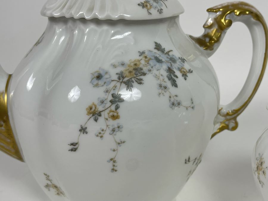 Elegant L. Sazerat Limoges France Teapot With Creamer And Sugar Bowl [Photo 4]