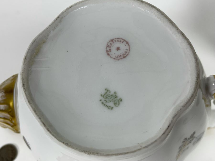 Elegant L. Sazerat Limoges France Teapot With Creamer And Sugar Bowl [Photo 8]