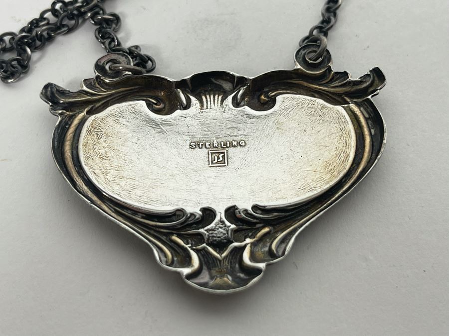 Vintage Pair Of Sterling Silver Bourbon & Scotch Liquor Tags JS Mark Sterling 20.9g [Photo 4]