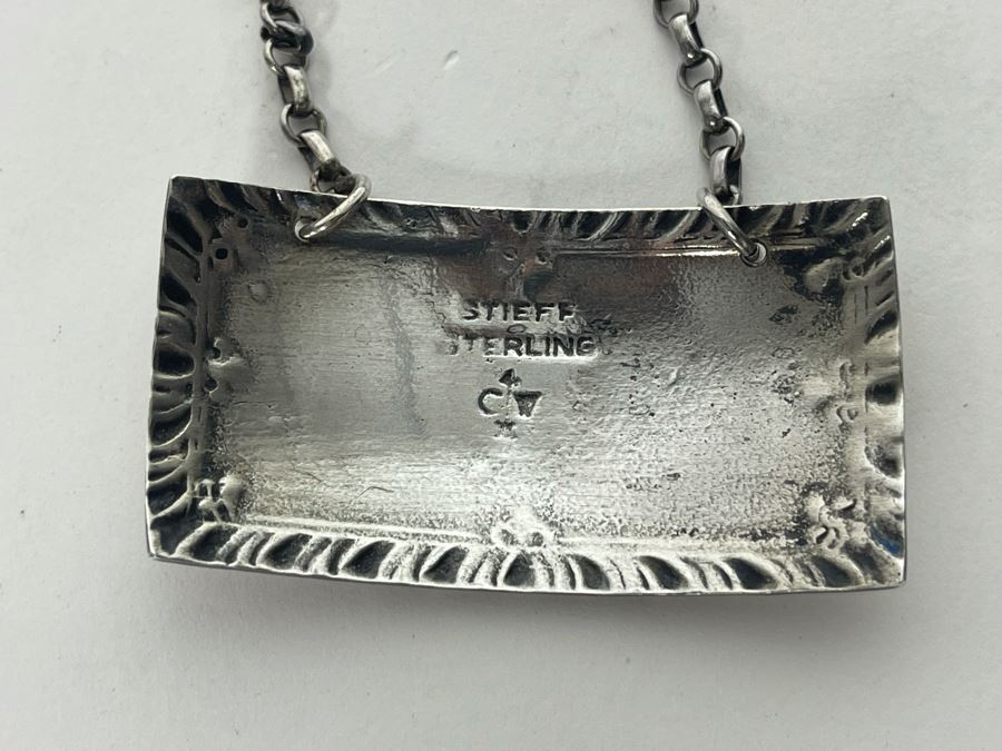 Vintage Pair Of Sterling Silver Bourbon & Scotch Liquor Tags Stieff Sterling 21.6g [Photo 3]
