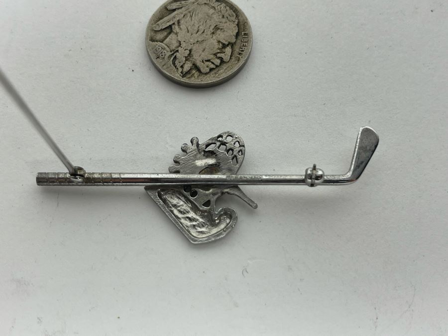 Vintage Sterling Silver Mid-Century Bob Hope Desert Classic Golf Tournament Pin Palm Springs 5.1g [Photo 3]