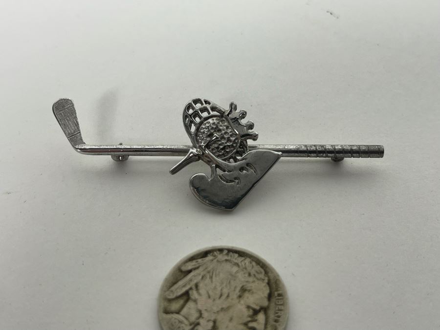 Vintage Sterling Silver Mid-Century Bob Hope Desert Classic Golf Tournament Pin Palm Springs 5.1g [Photo 2]