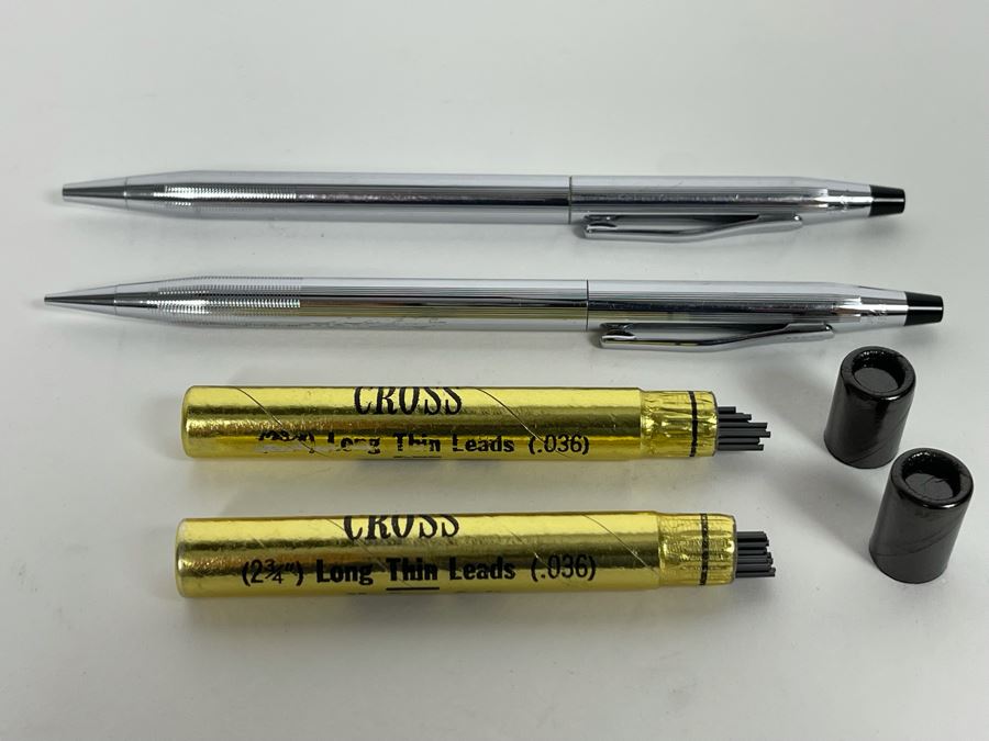 Pair Of Vintage Cross Mechanical Lead Pencils With Lead Refills