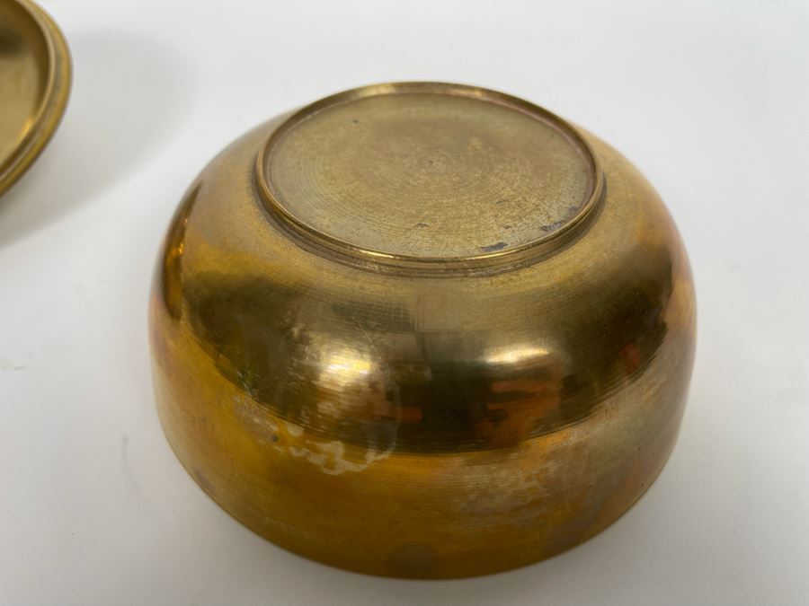 Vintage Brass Asian Bowl With Lid 6R [Photo 7]