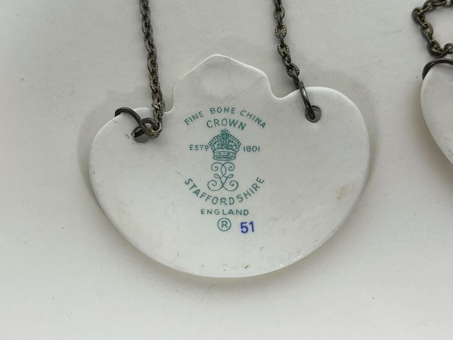 Pair Of Staffordshire England Fine Bone China Sherry Liquor Tags [Photo 4]