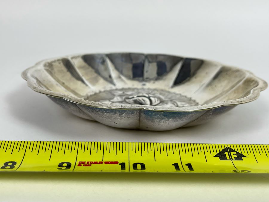 Sterling Silver Repousse Floral Design Bowl Casa Preito Juarez Mexico 6W 237.8g [Photo 7]