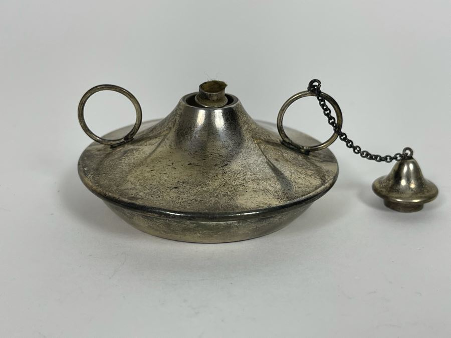 Vintage Sterling Silver Small Portable Oil Lamp Lantern 2.5W 41.4g [Photo 3]