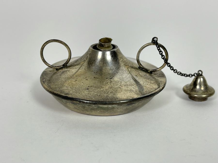 Vintage Sterling Silver Small Portable Oil Lamp Lantern 2.5W 41.4g [Photo 4]