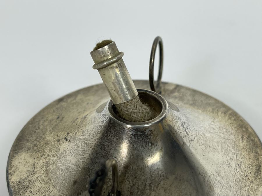 Vintage Sterling Silver Small Portable Oil Lamp Lantern 2.5W 41.4g [Photo 9]