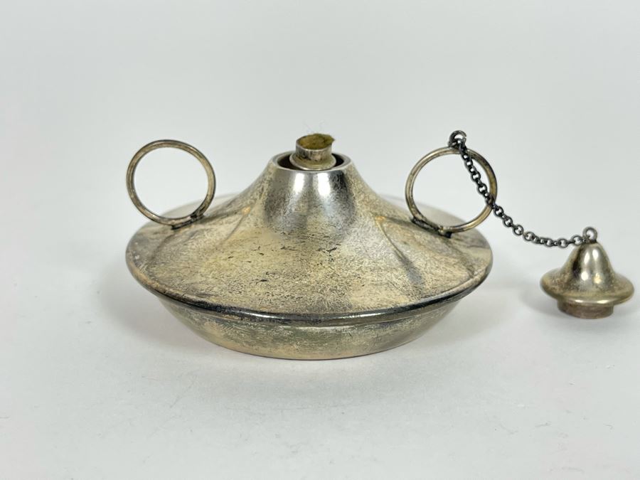 Vintage Sterling Silver Small Portable Oil Lamp Lantern 2.5W 41.4g [Photo 1]