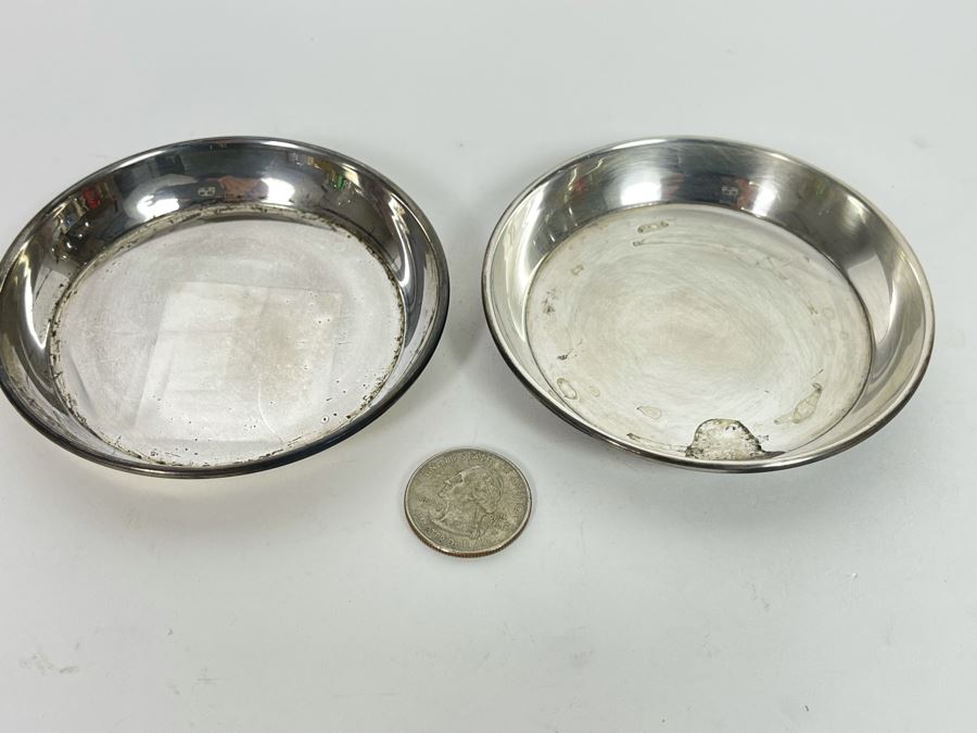 Pair Of Sterling Silver Towle Dishes Trays 3.5R 74.9g [Photo 1]