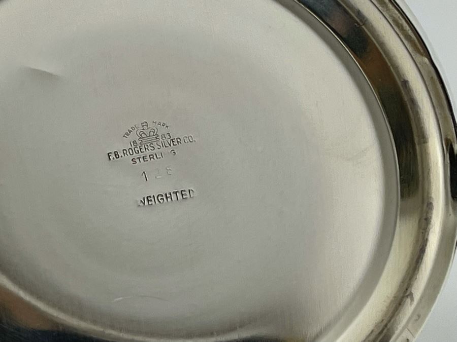 Sterling Silver Weighted Candle Holder With Glass Hurricane Shade 9H And Sterling Silver Weighted Etched Glass Vase 11H [Photo 8]