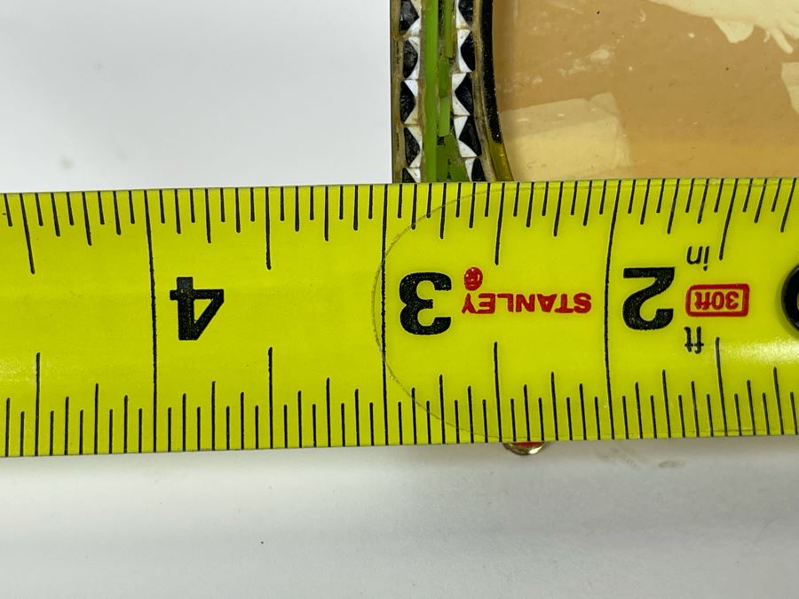 Vintage Italian Inlaid Micro Mosaic Floral Picture Frame 3 X 4 [Photo 6]