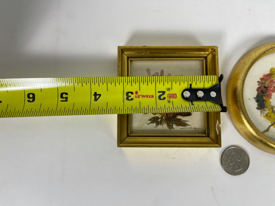 Pair Of Signed Framed Dried Pressed Flower Arrangements 3.5W [Photo 6]