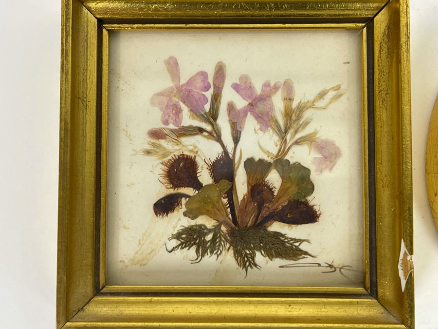 Pair Of Signed Framed Dried Pressed Flower Arrangements 3.5W [Photo 4]