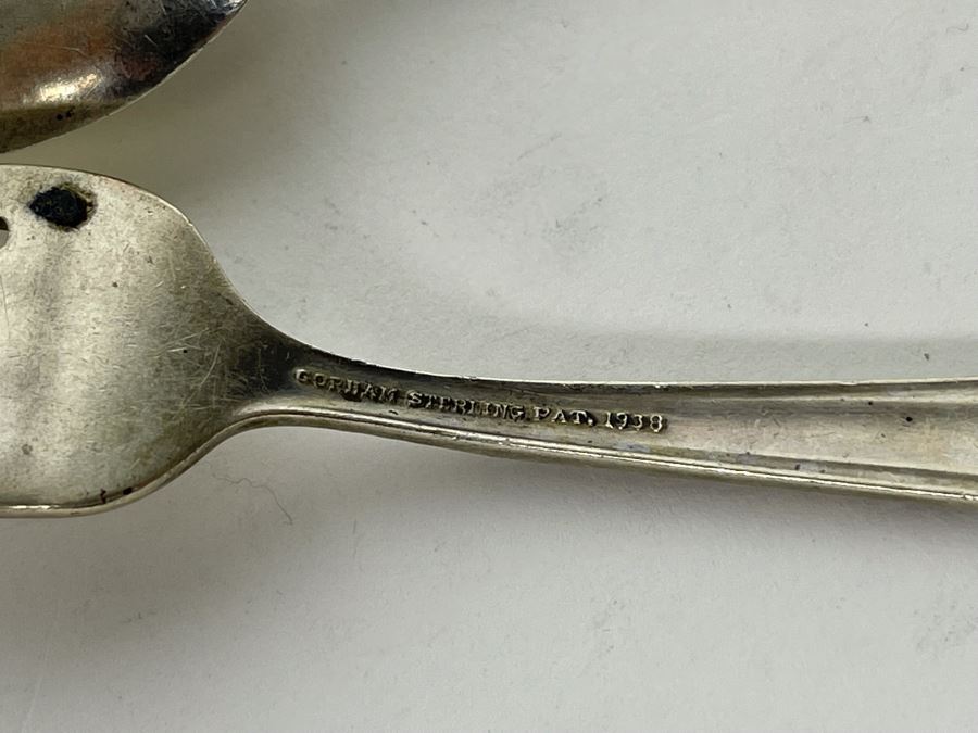 Vintage Child's Gorham Sterling Silver Spoon And Fork Set And Sterling Silver Spoon Engraved Johnny 61.4g [Photo 6]