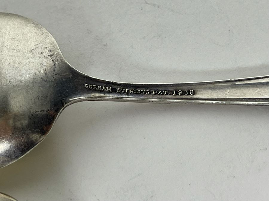 Vintage Child's Gorham Sterling Silver Spoon And Fork Set And Sterling Silver Spoon Engraved Johnny 61.4g [Photo 5]
