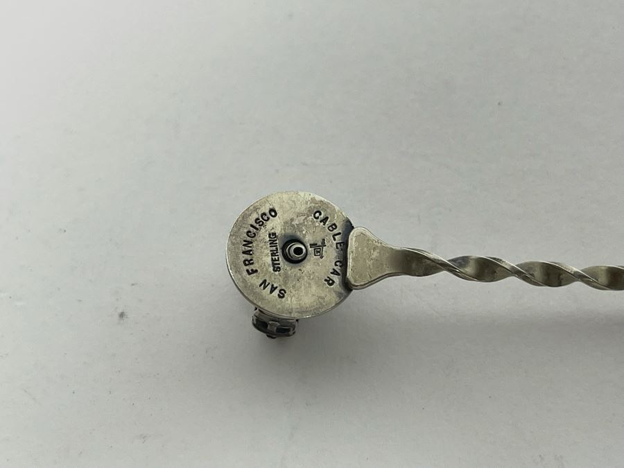 Vintage Sterling Silver San Francisco Cable Car Souvenir Spoon With Rotating Cable Car 9.6g [Photo 8]