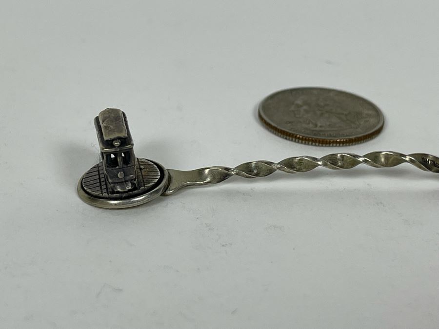 Vintage Sterling Silver San Francisco Cable Car Souvenir Spoon With Rotating Cable Car 9.6g [Photo 6]