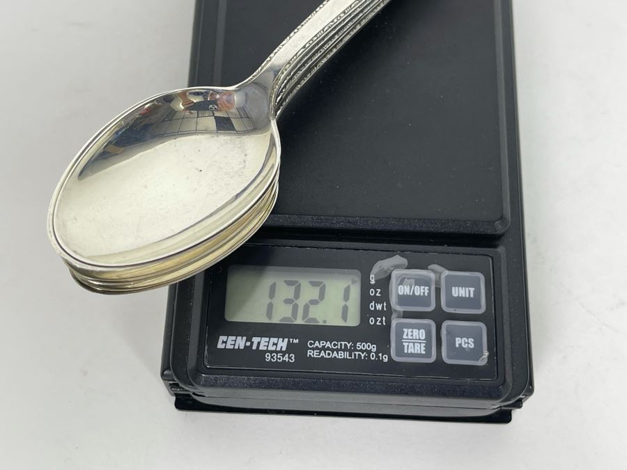 Six Antique Sterling Silver Spoons 132.1g [Photo 7]