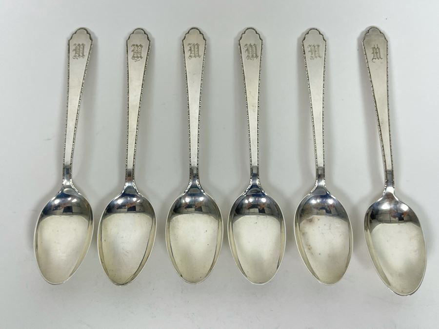 Six Antique Sterling Silver Spoons 132.1g [Photo 3]