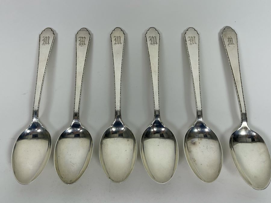 Six Antique Sterling Silver Spoons 132.1g [Photo 2]