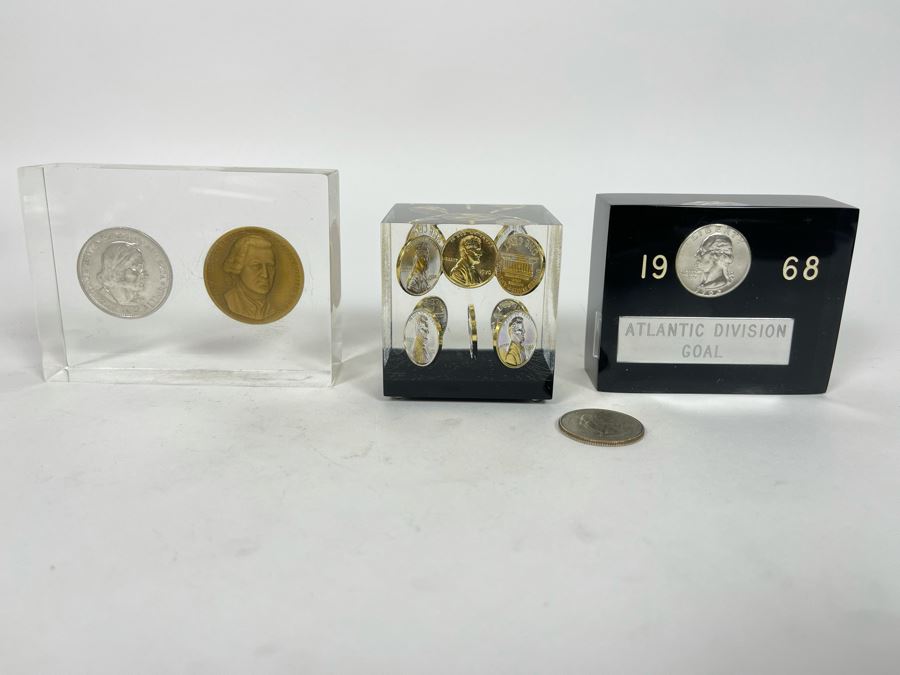 Set Of Three Coin Paperweights [Photo 2]