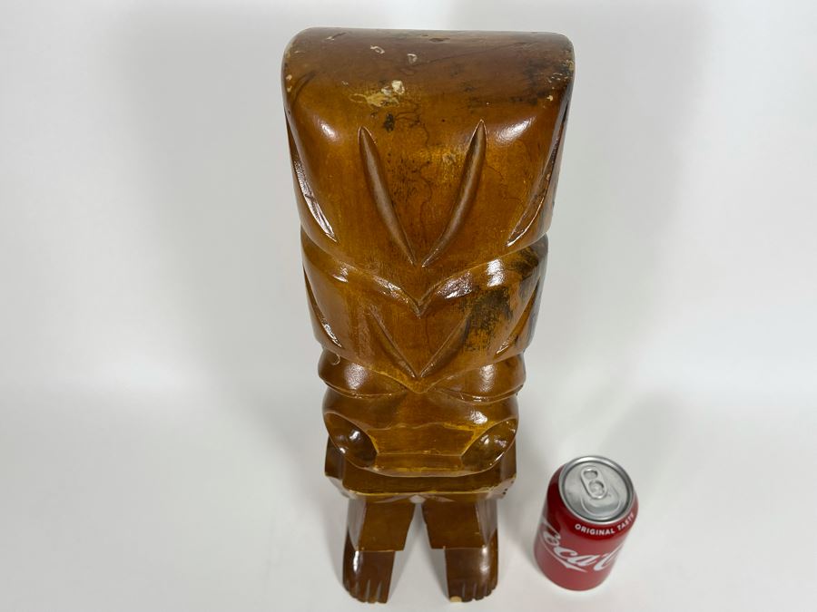 JUST ADDED - Vintage Wooden Hawaiian Tiki Statue 18H [Photo 5]