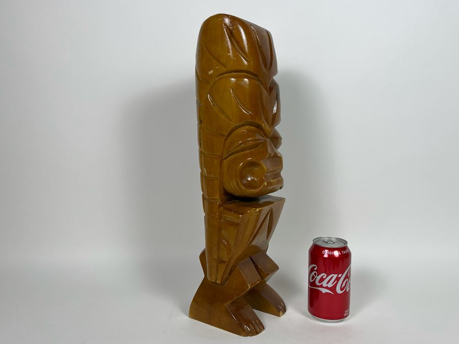 JUST ADDED - Vintage Wooden Hawaiian Tiki Statue 18H [Photo 6]