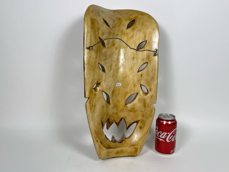 JUST ADDED - Vintage Wooden Hawaiian Carved Mask 19H [Photo 6]