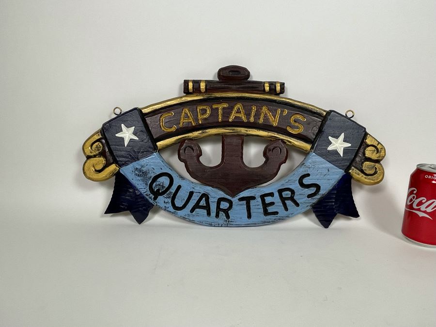 JUST ADDED - Wooden Captain's Quarters Sign 21W X 11H [Photo 3]