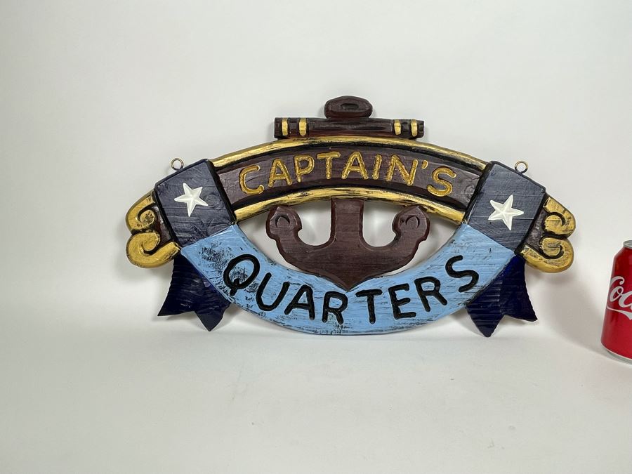 JUST ADDED - Wooden Captain's Quarters Sign 21W X 11H [Photo 2]