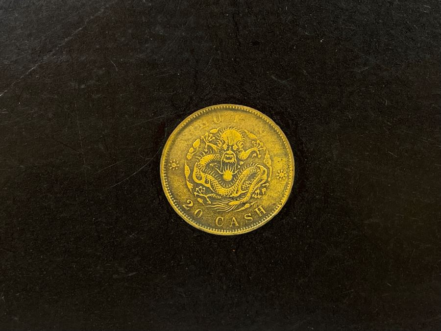 JUST ADDED - Couroc Monterey CA Tray With Vintage Foreign Coins 18 X 12 [Photo 2]