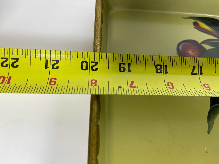 JUST ADDED - Hand Painted Metal Tray Signed 20 X 8 [Photo 8]