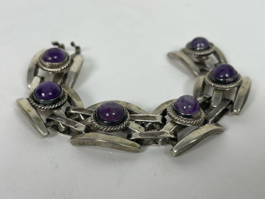 JUST ADDED - Sterling Silver Amethyst Handmade Bracelet 69.4g [Photo 7]