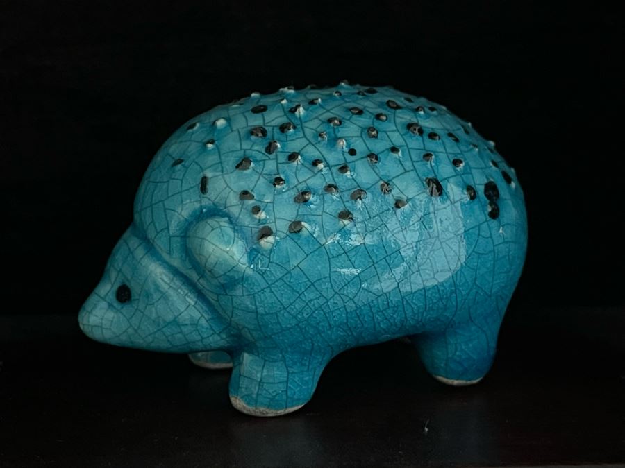 Chinese Carved Rosewood Glass Front Display Wall Curio Cabinet Lockable With Key And Collection Of Chinese Blue Porcelain Animal Figurines [Photo 18]