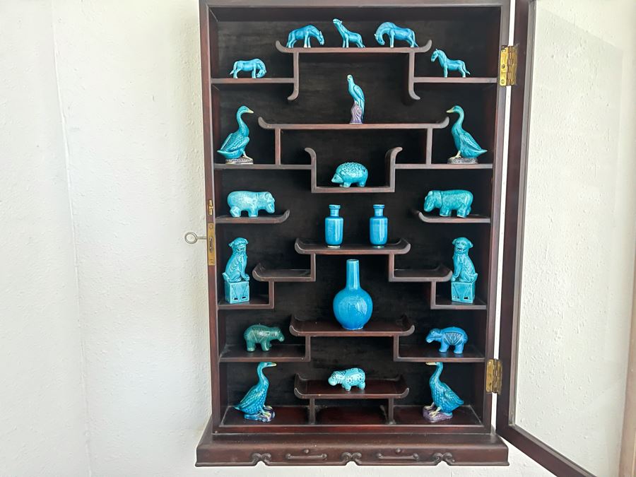 Collection Of Chinese Blue Porcelain Animal Figurines