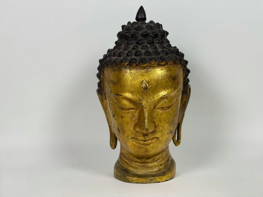 Old Gilt Metal Buddha Statue 8W X 14H [Photo 4]