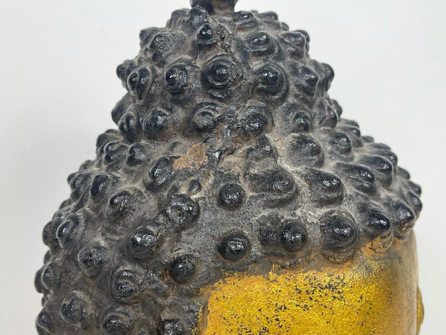 Old Gilt Metal Buddha Statue 8W X 14H [Photo 8]