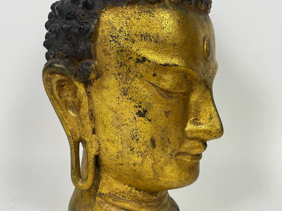Old Gilt Metal Buddha Statue 8W X 14H [Photo 6]