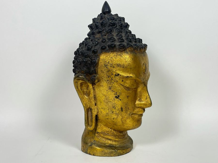 Old Gilt Metal Buddha Statue 8W X 14H [Photo 5]