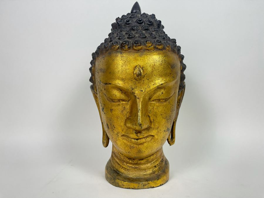Old Gilt Metal Buddha Statue 8W X 14H [Photo 2]