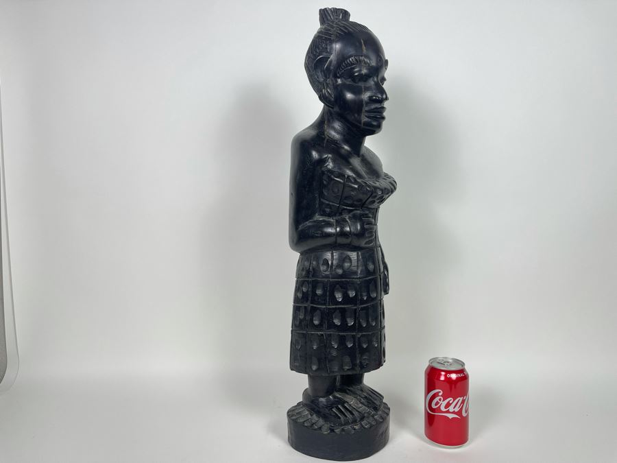 Large Carved Wooden African Sculpture 26H