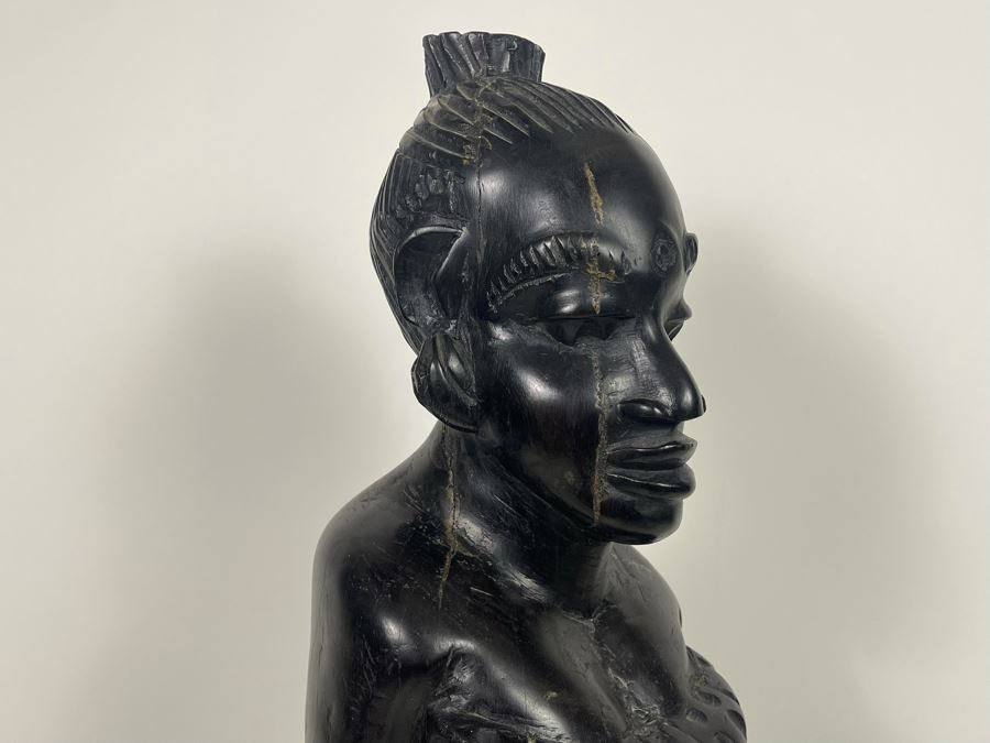 Large Carved Wooden African Sculpture 26H [Photo 7]