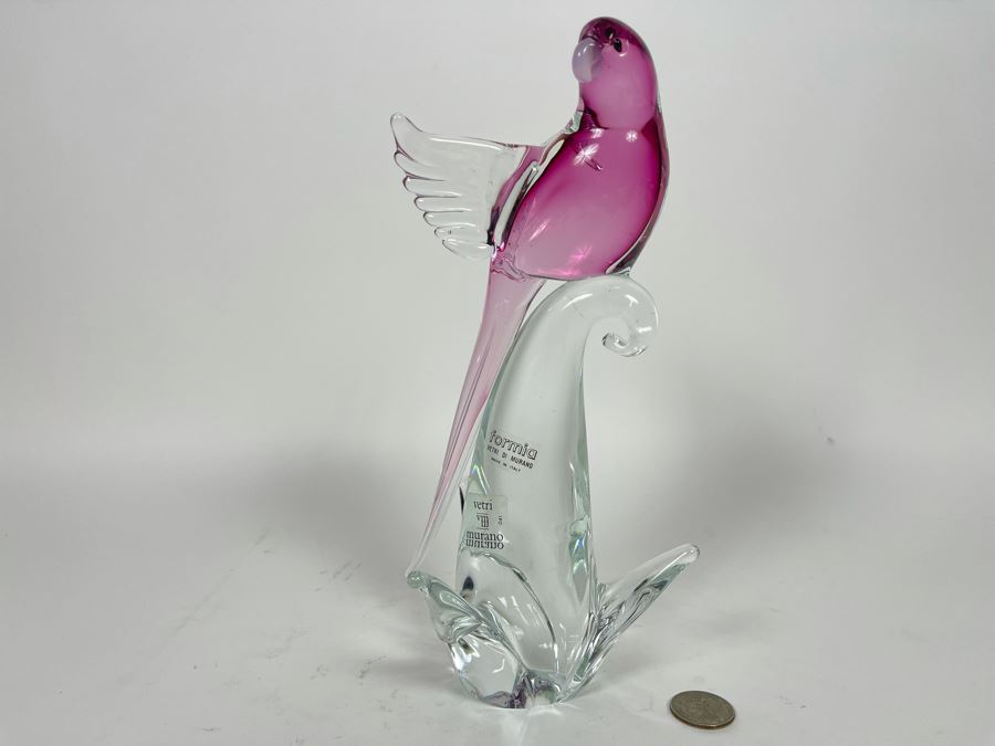Murano Glass Bird Sculpture By Formia 10H [Photo 1]
