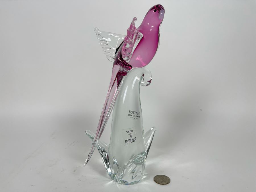 Murano Glass Bird Sculpture By Formia 10H [Photo 3]
