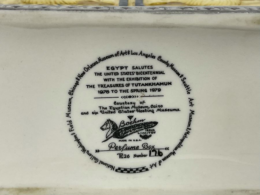 Boehm Porcelain Figurine Limited Edition The Treasures Of Tutankhamun Titled 'Perfume Box' Number 176 4W X 6H [Photo 10]