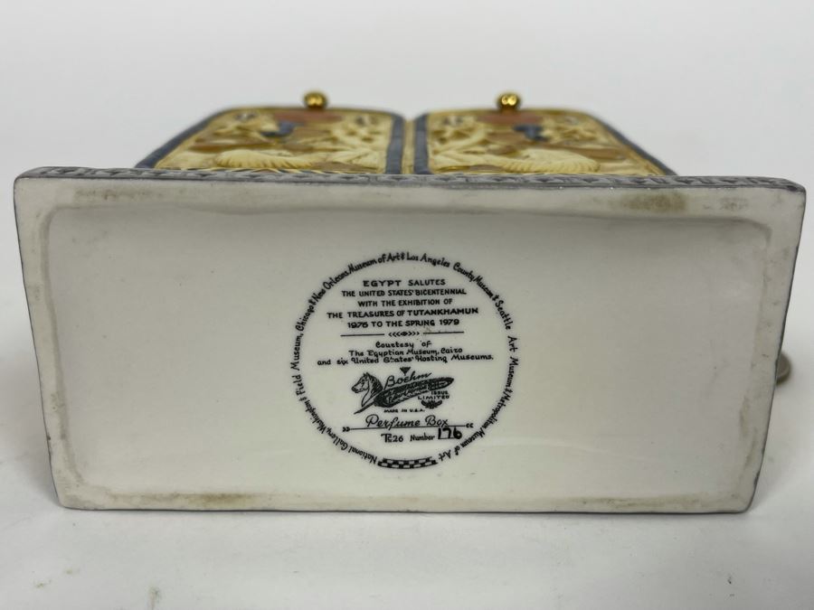 Boehm Porcelain Figurine Limited Edition The Treasures Of Tutankhamun Titled 'Perfume Box' Number 176 4W X 6H [Photo 9]